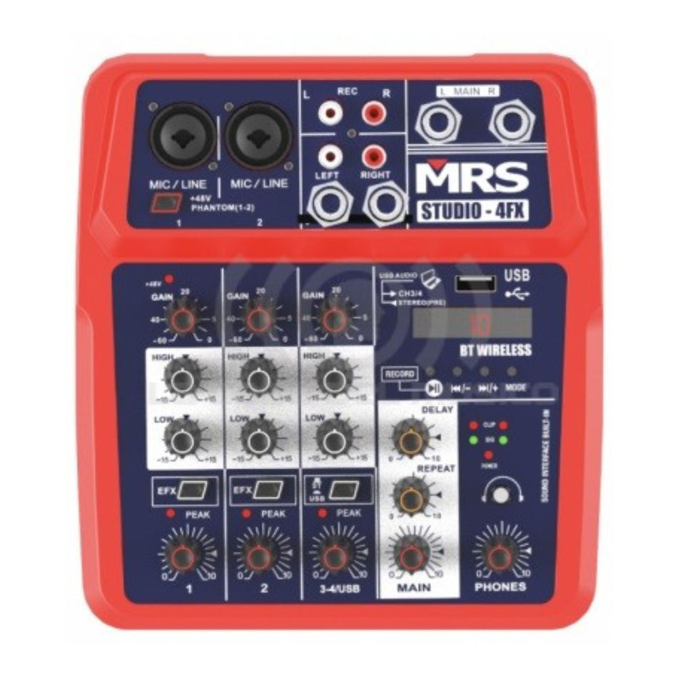 MRS STUDIO 4 FX Mezclador Analógo 4 Canales con BT/ FX/ USB
