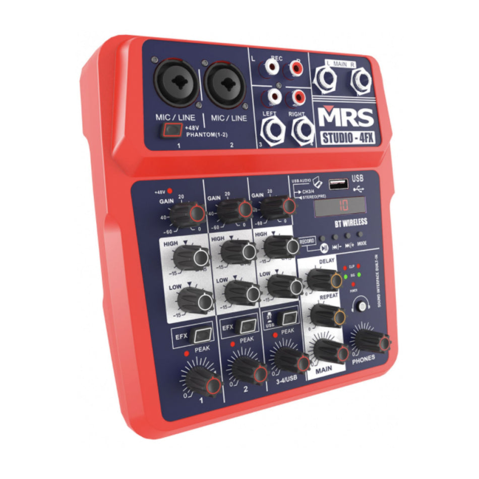 MRS STUDIO 4 FX Mezclador Analógo 4 Canales con BT/ FX/ USB