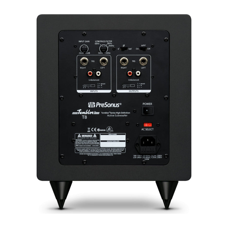 PreSonus Temblor T8 Sub-bajo de Estudio Activo 8"