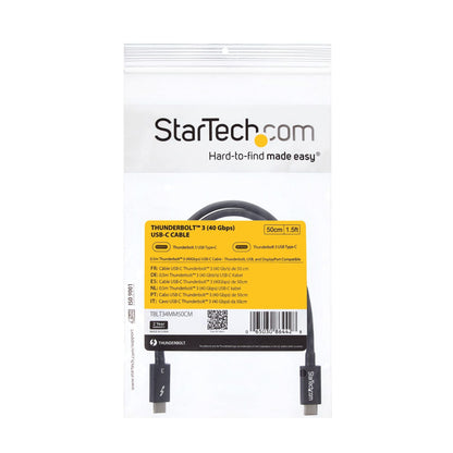 StarTech Cable Thunderbolt 3 USB-C 40Gbps - 50 cms