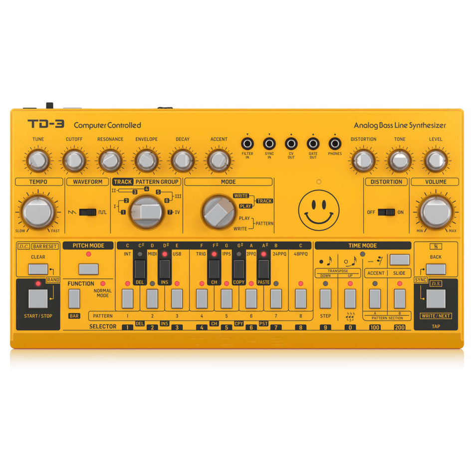 Behringer TD3AM Sintetizador Análogo Amarillo Bass Line