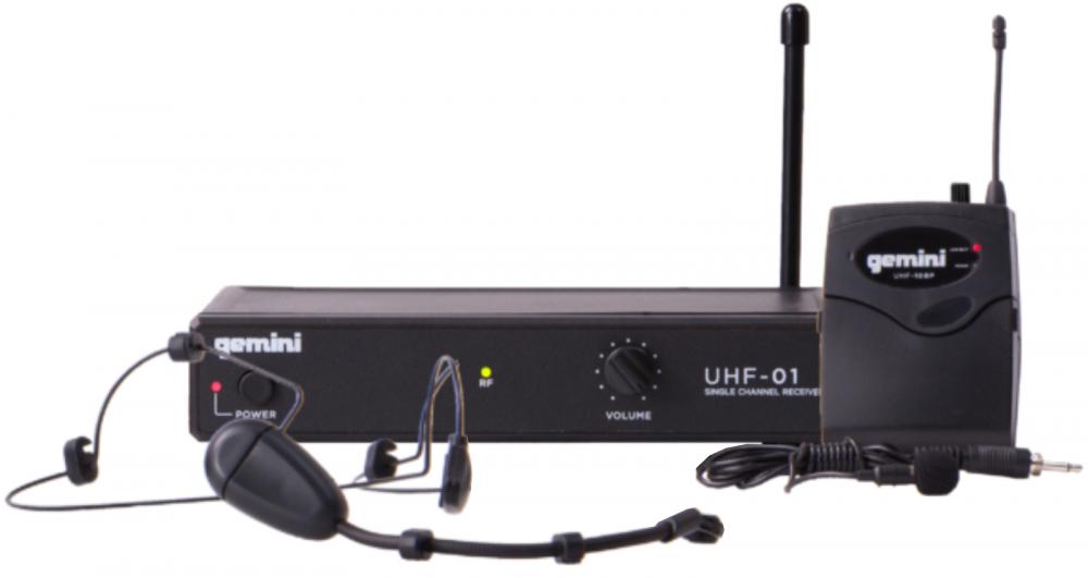 Gemini UHF-01HL Sistema Inalámbrico Cintillo Solapa UHF