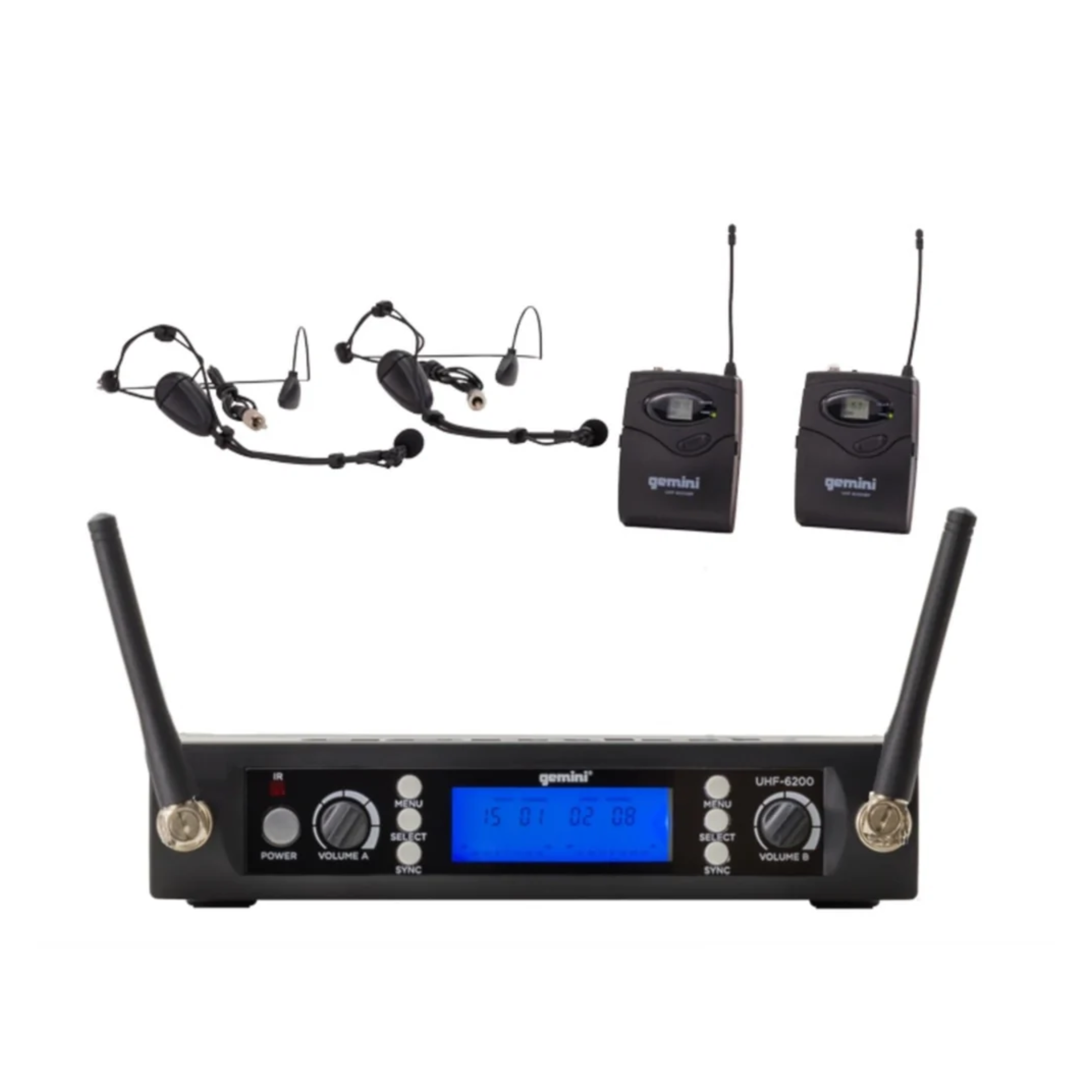 Gemini UHF-6200HL Sistema Inalámbrico Cintillo Doble