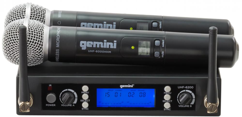 Gemini UHF-6200M Sistema Inalambrico Mano UHF Doble