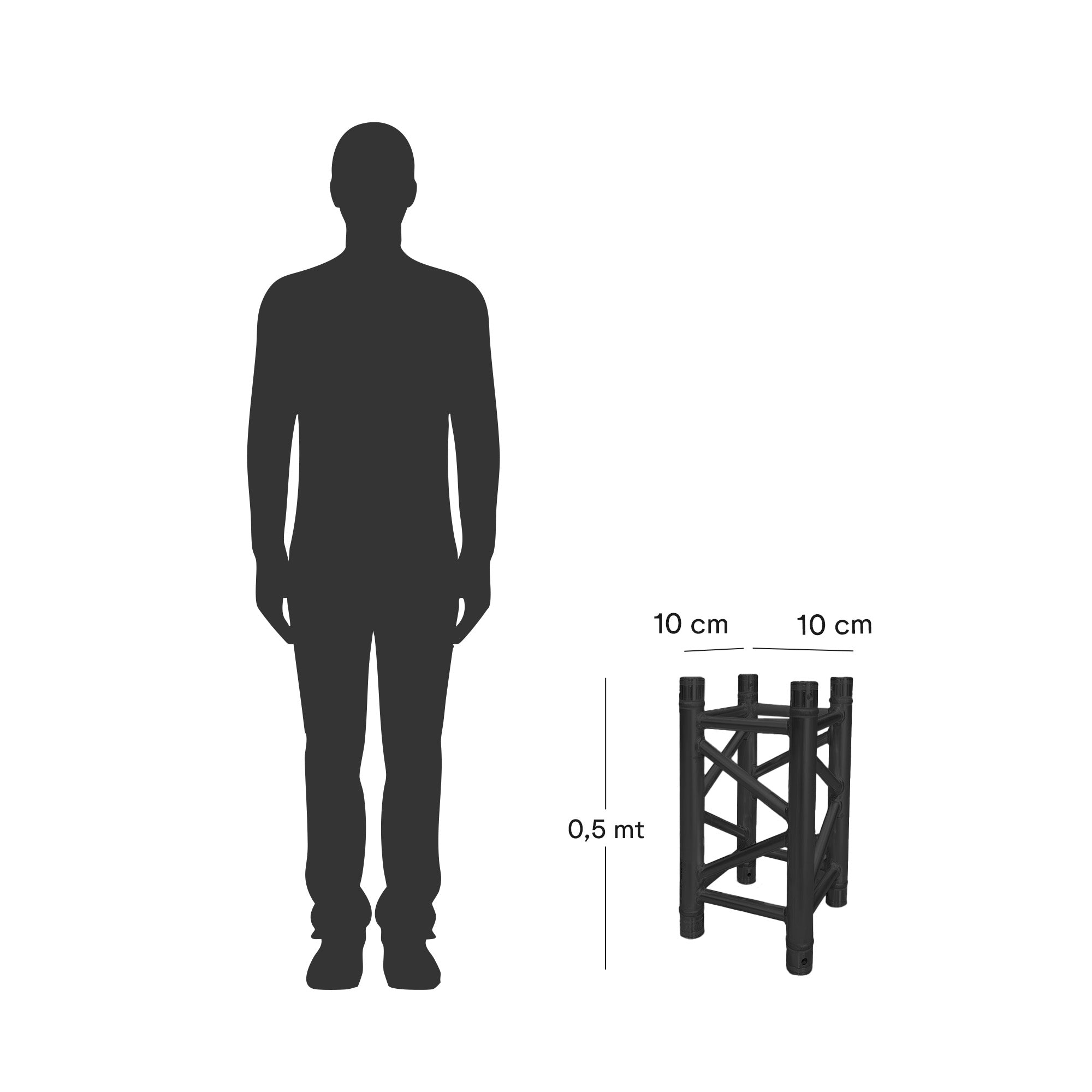 UrbanTruss UTC10-05MBK Truss Cuadrado 0.5mts 10x10cms