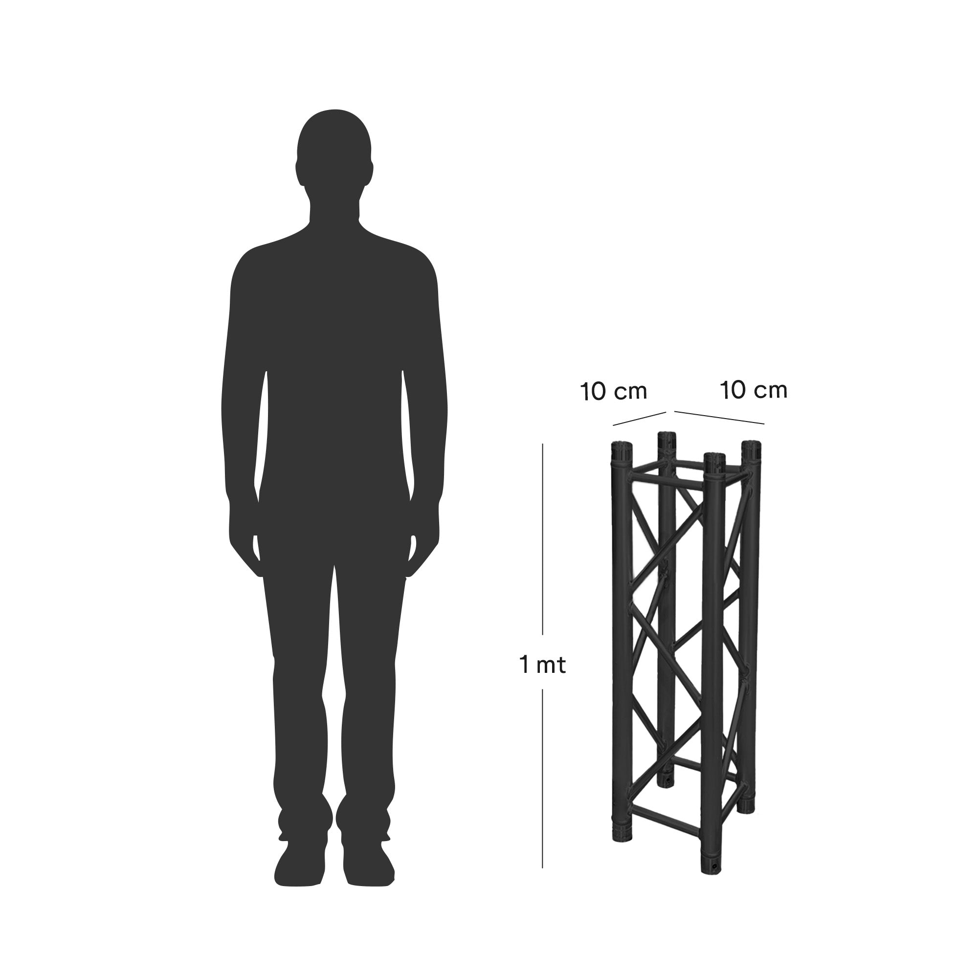 UrbanTruss UTC10-1MBK Truss Cuadrado 1mts 10x10cms
