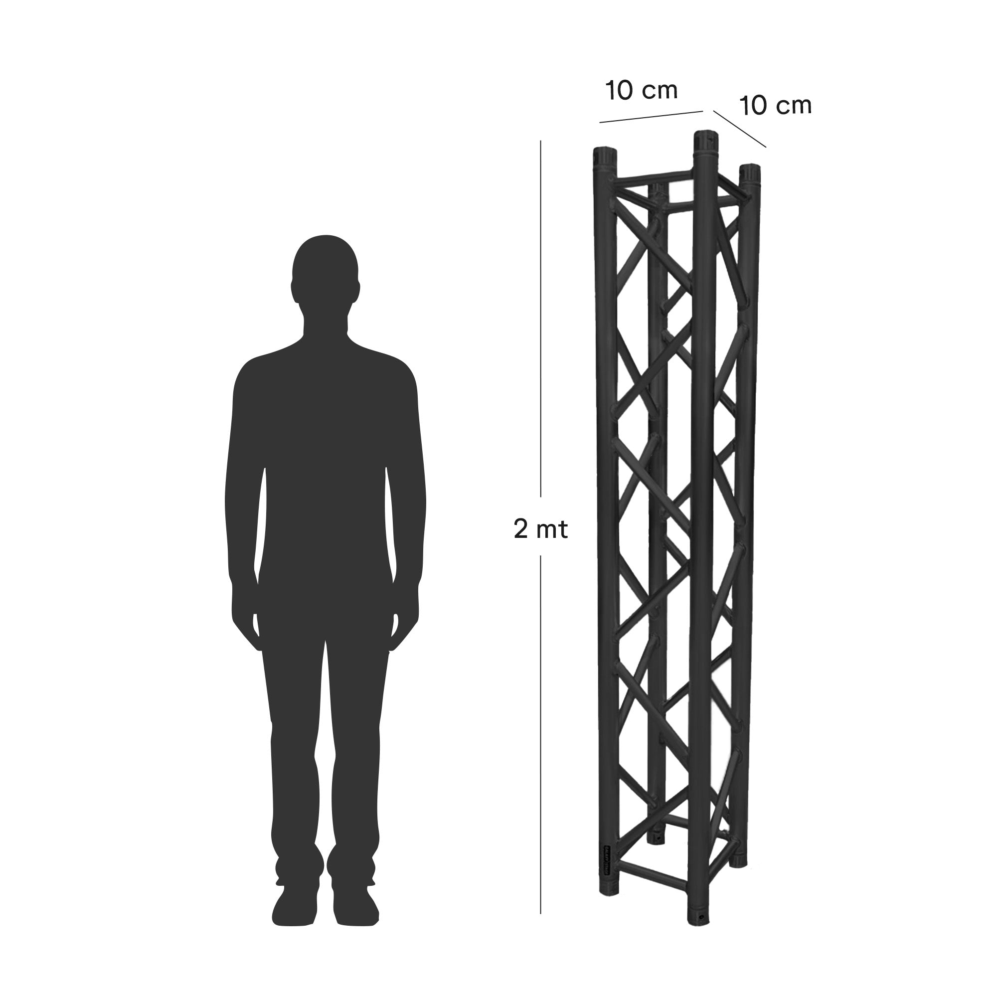 UrbanTruss UTC10-2MBK Truss Cuadrado 2mts 10x10cms