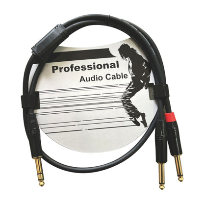 Accuracy Pro Audio Cable TRS 1/4 a 2 TS de 1/4 de 1 Metro