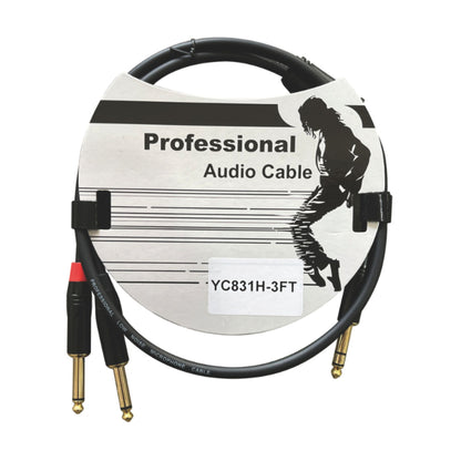 Accuracy Pro Audio Cable TRS 1/4 a 2 TS de 1/4 de 1 Metro