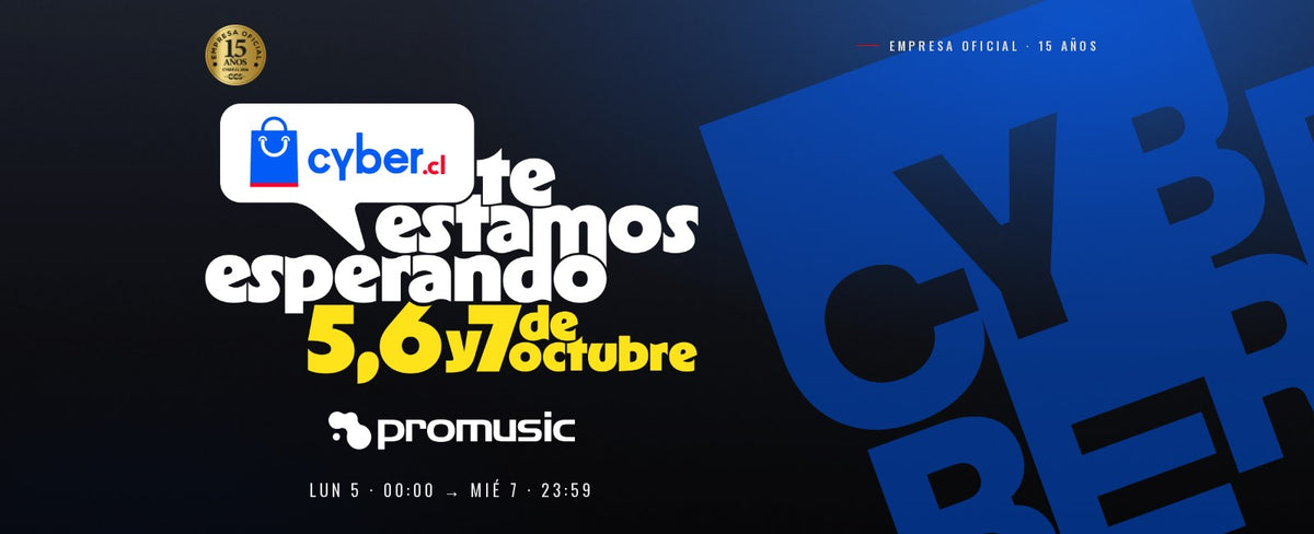 Cyber Monday Promusic · empresa oficial cyber.cl · 5, 6 y 7 de octubre