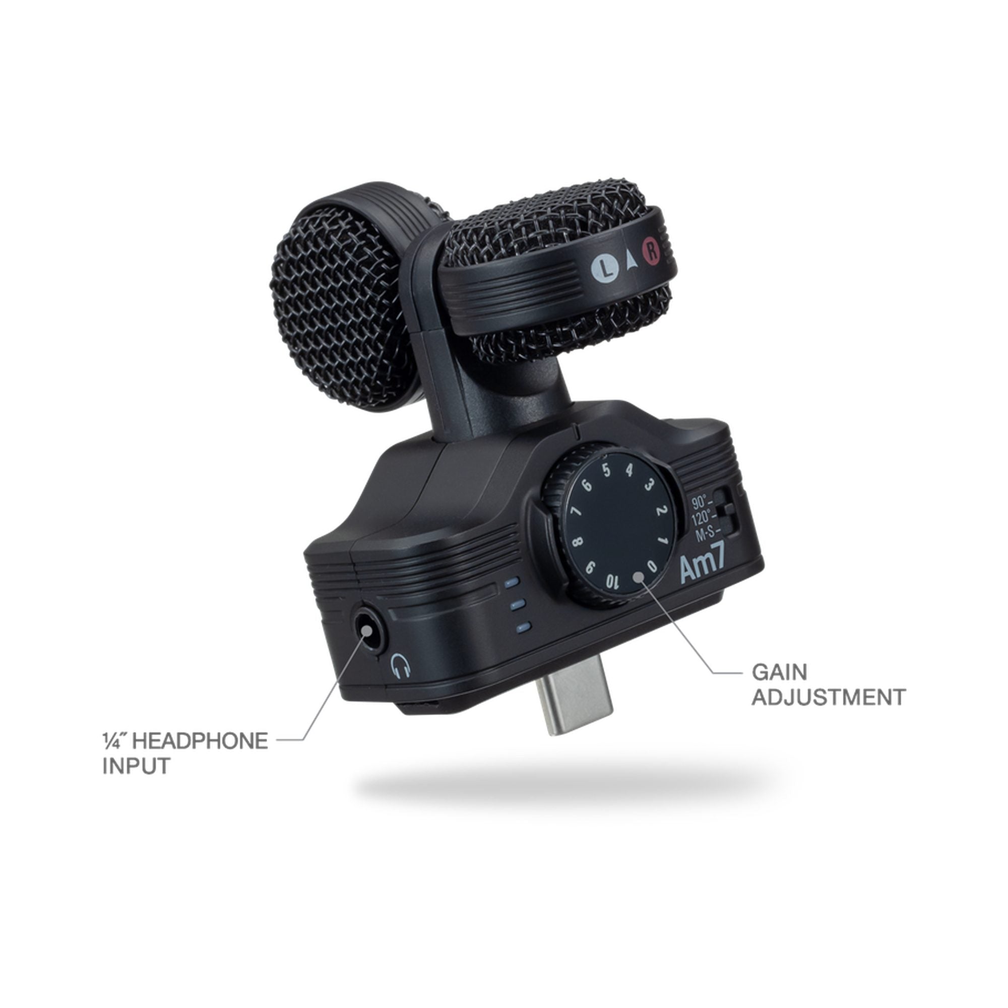 Zoom AM7 Micrófono Estéreo Mid-Side Para Dispositivos Android con Conector USB-C